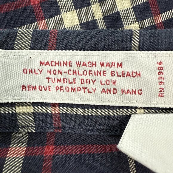 Brooks Brothers‎ 346 Shirt Mens Large Navy Red Plaid Button Down Non-Iron Cotton - Picture 4 of 9